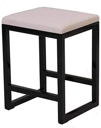 Generic Indian Decor. 45214 Nordic Dressing Table Stool Faux Leather Upholstered Heavy Duty Metal Frame Home Bar Stool Dining Room Stool，Pack-2 (Color : Creamy-White) - Image 4