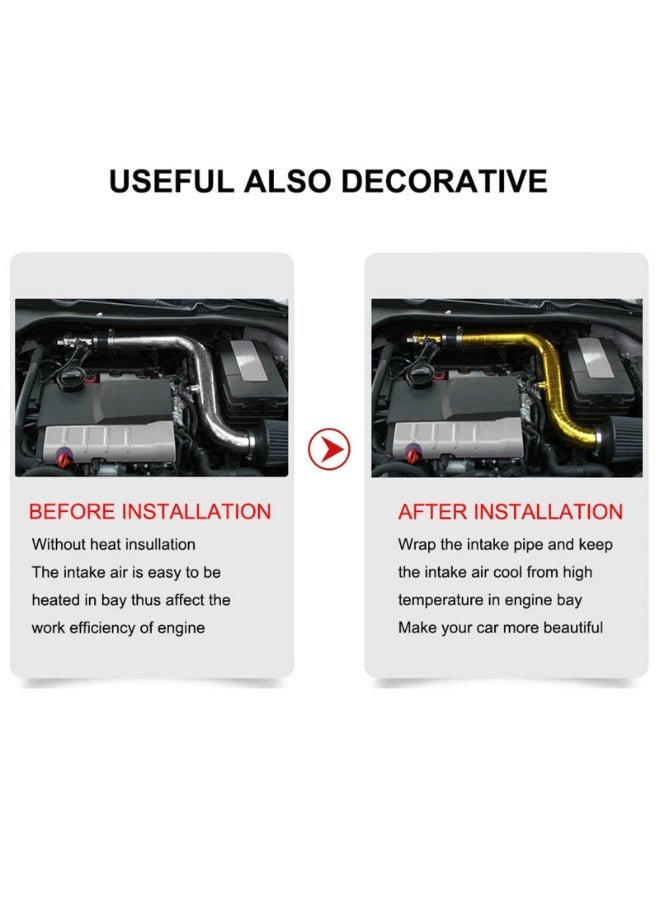 5 CM x 9M Gold Adhesive Heat Shield Reflective Tape Wrap Roll For Engine Bay Glass Fiber Heat Tape Packaging Roll For Car Intake Pipe Withstand 500? - Image 3