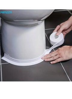 PAMEER 3.2-mtr x 2.2cm Caulk Strip Tape, Waterproof Sink Edge Gap Caulk Strip, Self Adhesive Sealing Tape for Kitchen Bathroom Bathtub Toilet Wall Floor Self Adhesive Tile Sealer Moisture Mold Protector Tape  - Image 1