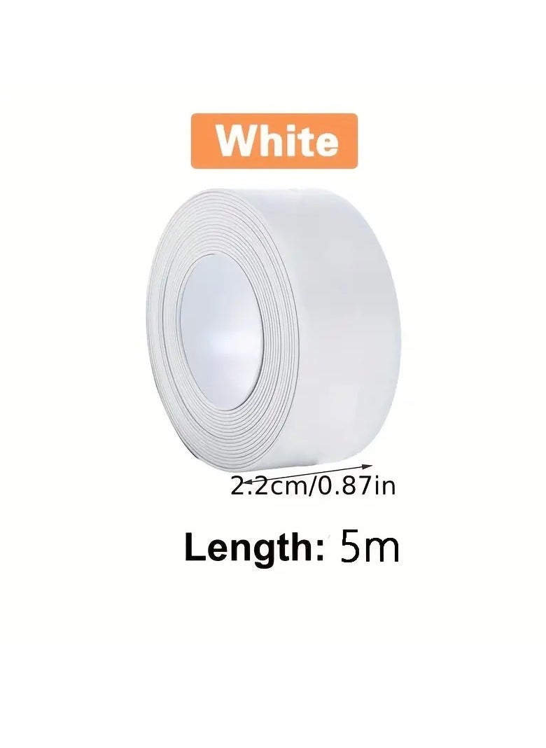 PAMEER 3.2-mtr x 2.2cm Caulk Strip Tape, Waterproof Sink Edge Gap Caulk Strip, Self Adhesive Sealing Tape for Kitchen Bathroom Bathtub Toilet Wall Floor Self Adhesive Tile Sealer Moisture Mold Protector Tape  - Image 2