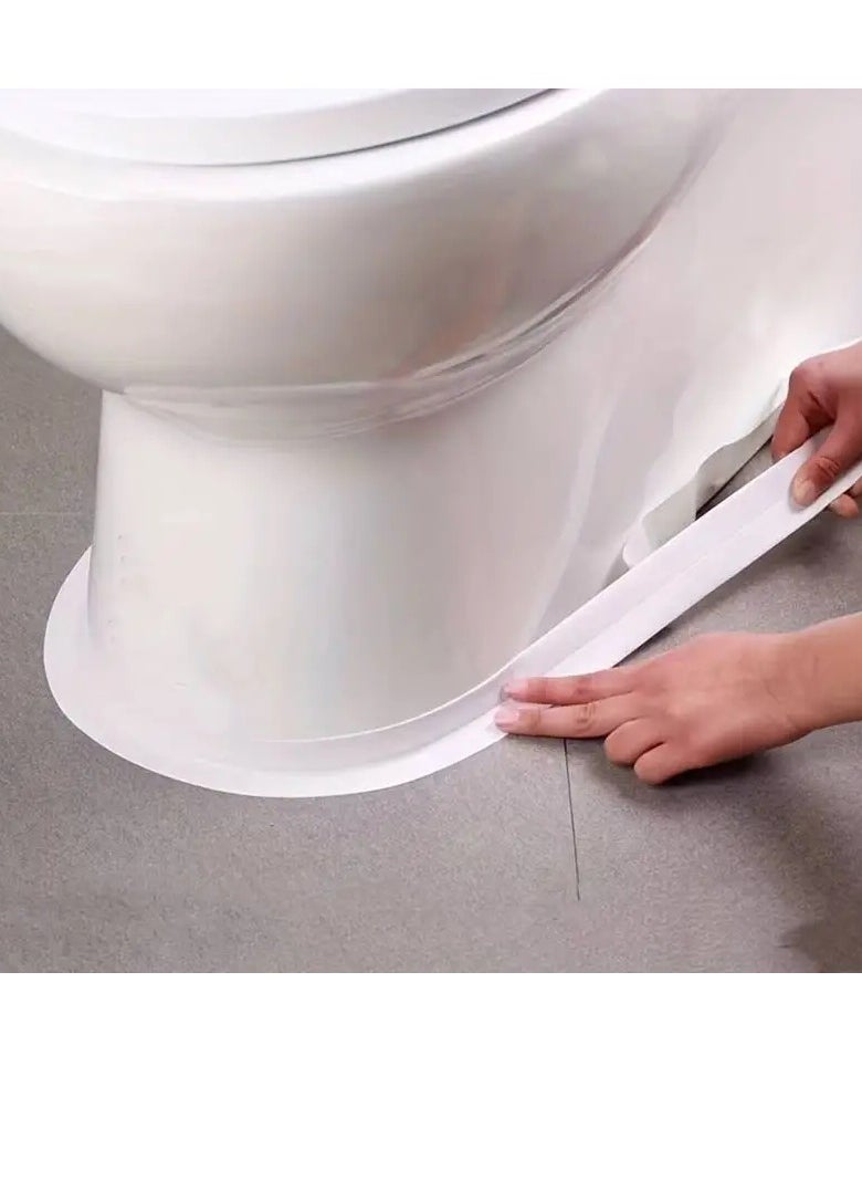 PAMEER 3.2-mtr x 2.2cm Caulk Strip Tape, Waterproof Sink Edge Gap Caulk Strip, Self Adhesive Sealing Tape for Kitchen Bathroom Bathtub Toilet Wall Floor Self Adhesive Tile Sealer Moisture Mold Protector Tape  - Image 4