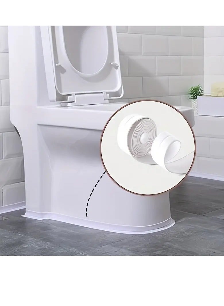 3.2-mtr x 2.2cm Caulk Strip Tape, Waterproof Sink Edge Gap Caulk Strip, Self Adhesive Sealing Tape for Kitchen Bathroom Bathtub Toilet Wall Floor Self Adhesive Tile Sealer Moisture Mold Protector Tape