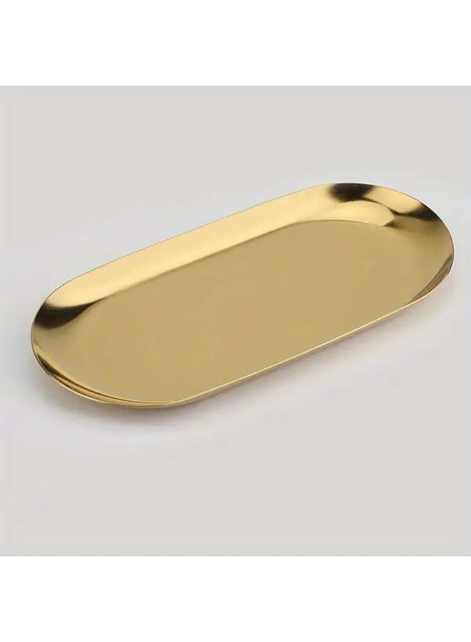 4 Pack Golden Stainless Steel Oval Trays Bathroom Vanity Jewelry Serving Dishes - Image 5