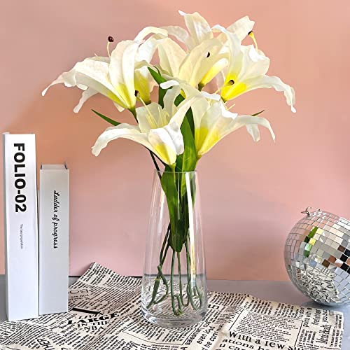Aoderun Glass Vase for Flowers Modern Vases Home Decor Unique Flower Vase for Bouquet 8.7" Centerpiece Vase Decor Room,Bedroom,Living Room,Library,Office,Table,Entryway,Modern Farmhouse(Clear) - Image 2