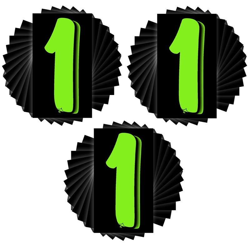 VersaTags 36 Number One 1 75Inch Green and Black Windshield Pricing Number Stickers for Car Dealers