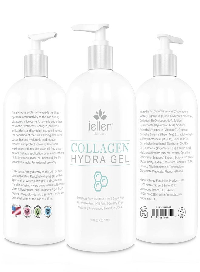 jellen Conductive Facial Gel - Packed with Collagen, Peptides, Hyaluronic Acid, Cucumber, Botanical Extracts - For Microcurrent, Ultrasonic, Galvanic Facial Treatment (8 Oz) - Image 2
