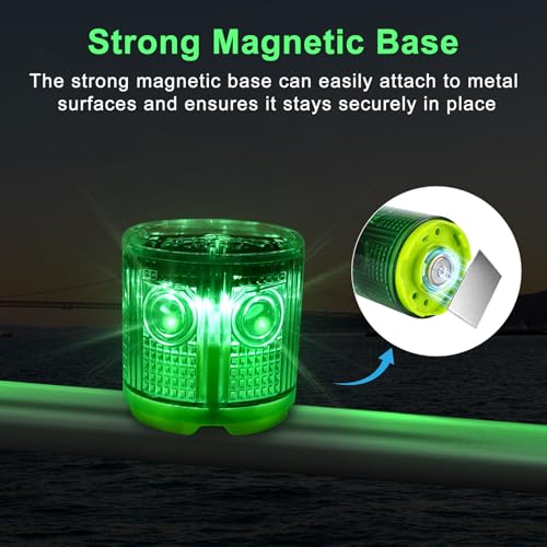 Aolyty Solar Strobe Warning Light Strong Magnetic Base Flashing Super Bright 360 Degree Automatically Turn On Waterproof for Construction Traffic Factory (Yellow) - Image 2