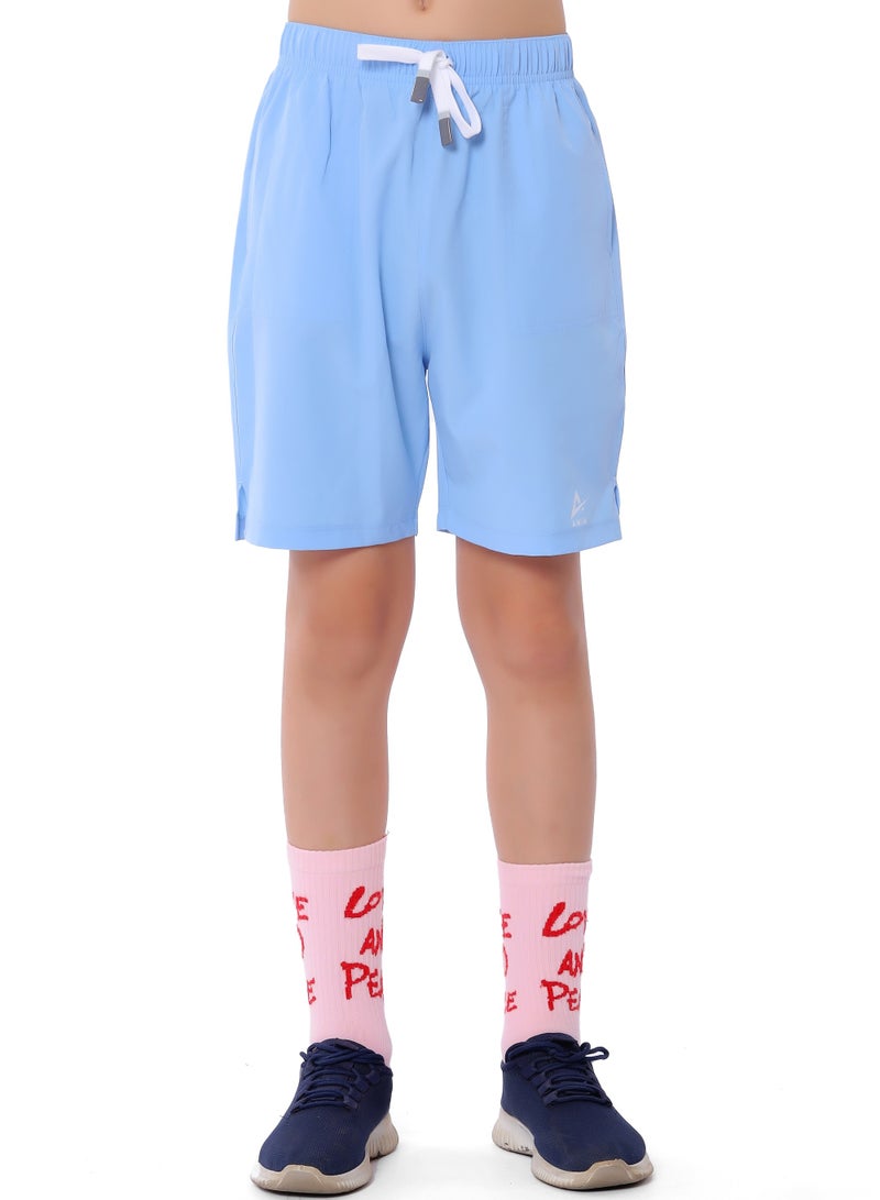 ANJA Boys' Light Blue Basic Shorts – Comfortable, Versatile Design - Image 1