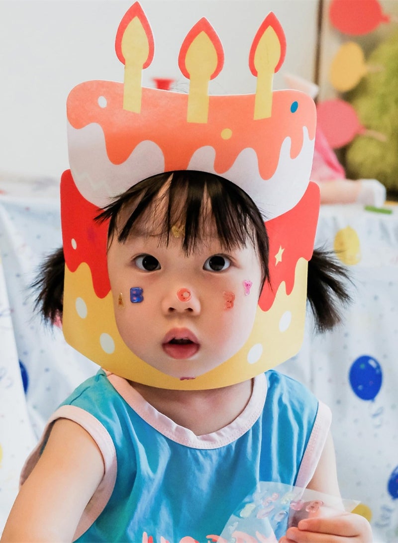 SYOSI Birthday Masks, 6 Pcs Cup Cake Donut Headwear Kids Dress Up Hat, Food Hats, Felt Funny Hat, Kids Birthday Party Supplies and Decorations - Image 5