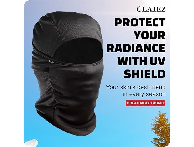 TEKCOOL Polyester Face Mask for Bikers in Riding Uv Protected Full Face Mask Balaclava for Men Black Mask for Bike Riding & Cycling, Full Face Helmet Mask for Men (Black (Pack of 2)) - Image 3
