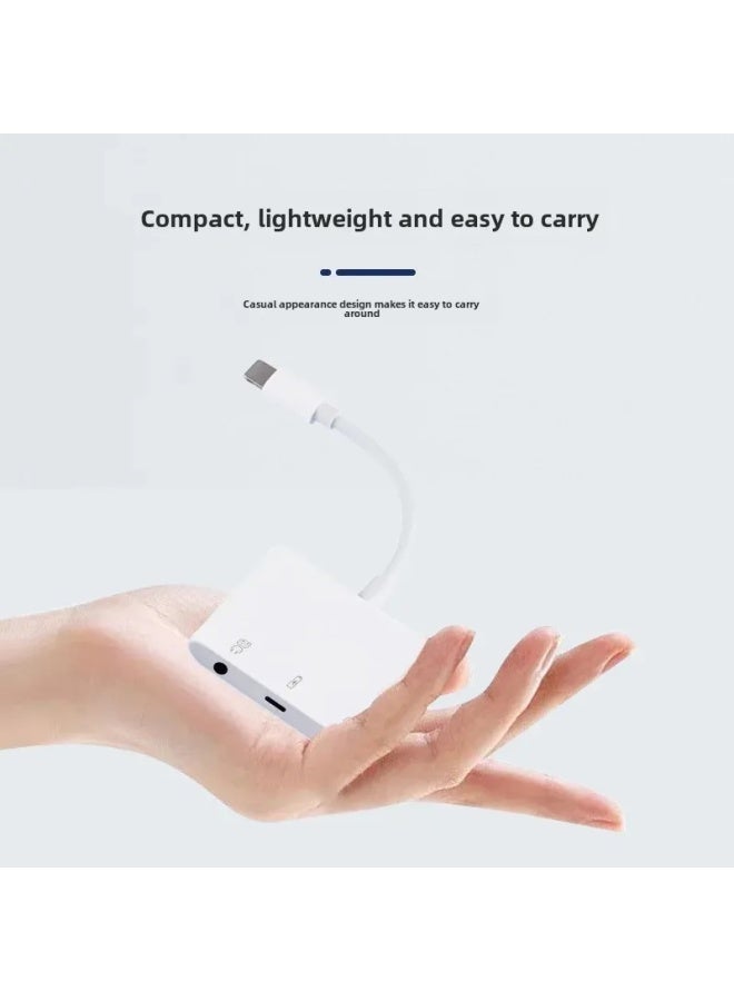Loquat Applicable To For Huawei For Apple Adapter Type-c Mobile Phone Adapter Headset Adapter Cable Converter-Interface Form:type-c Three-in-one Headset Converter (charging, Listening To Songs, Wire Contro  - Image 4