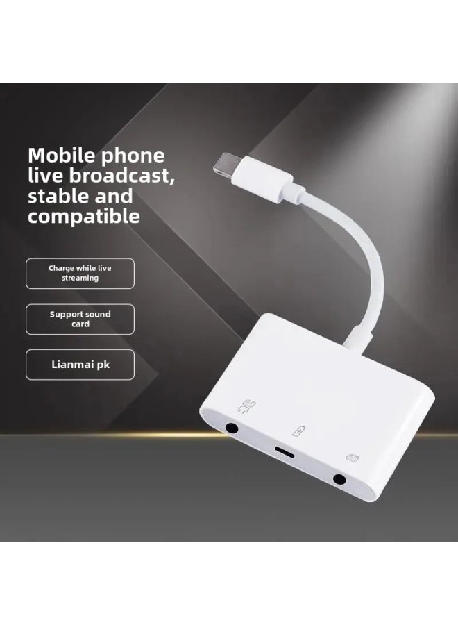 Loquat Applicable To For Huawei For Apple Adapter Type-c Mobile Phone Adapter Headset Adapter Cable Converter-Interface Form:type-c Three-in-one Headset Converter (charging, Listening To Songs, Wire Contro  - Image 3
