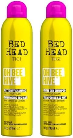 Bed Head by TIGI Oh Bee Hive Dry Shampoo Professional Volumising Hair Products Matte Finish All Hair Types 238ml Pack of 2