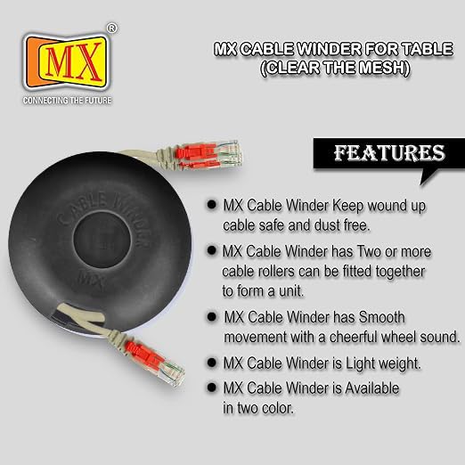 MX Tangle-Free Cable Winder Compact Retractable Cord Organizer for Earphones, USB & Charging Cables Tangle-Free Cable Management for Home, Office & Travel Pack of 2 Cable Organizer for Electronics - Image 4