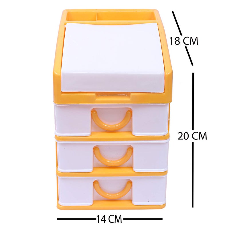 Kuber Industries Kuber Industries Plastic Four Layer Drawer Storage Cabinet Box Yellow StandardCTKTC13138  - Image 2