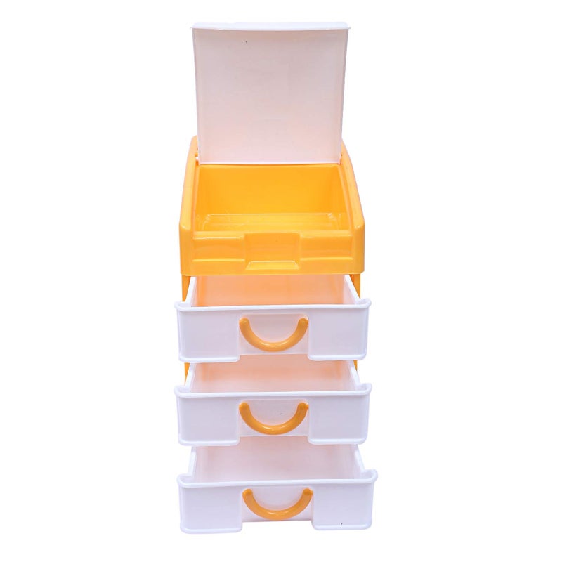 Kuber Industries Kuber Industries Plastic Four Layer Drawer Storage Cabinet Box Yellow StandardCTKTC13138  - Image 5