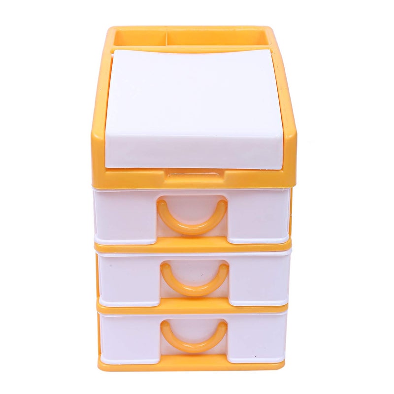 Kuber Industries Kuber Industries Plastic Four Layer Drawer Storage Cabinet Box Yellow StandardCTKTC13138  - Image 4