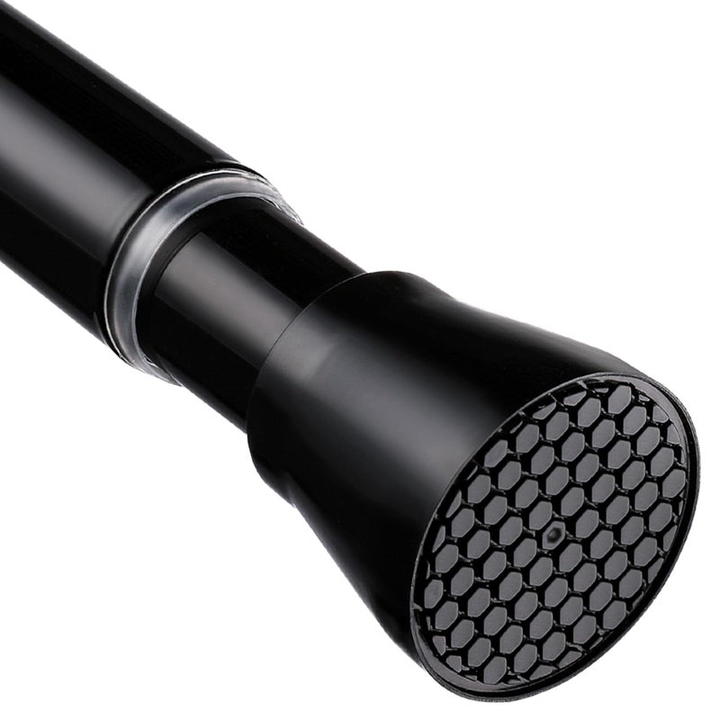 MEXAU Black Shower Curtain Rod 40-73 inch Black Shower Rod Tension Curtain Rod No Drilling Shower Curtain Rods Spring Tension Shower Rods for Bathroom - Image 1