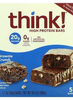 Think High Protein Bars Brownie Crunch 5 Bars 2.1 oz (60 g) Each 