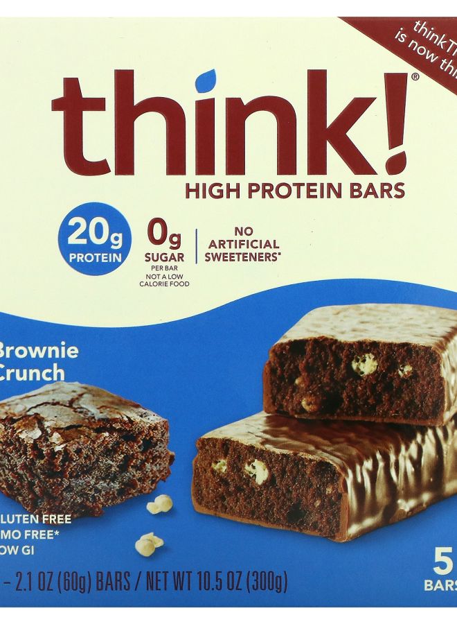 Think High Protein Bars Brownie Crunch 5 Bars 2.1 oz (60 g) Each