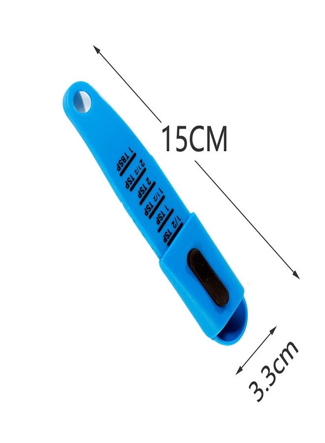 Nicedony 2 PCS Adjustable Measuring Spoon Set,Adjustable from 1/2 Teaspoon to 1， Measuring Dry/Liquid Ingredients,Metering Spoon for Baking,Cooking,Powder (blue) - Image 4