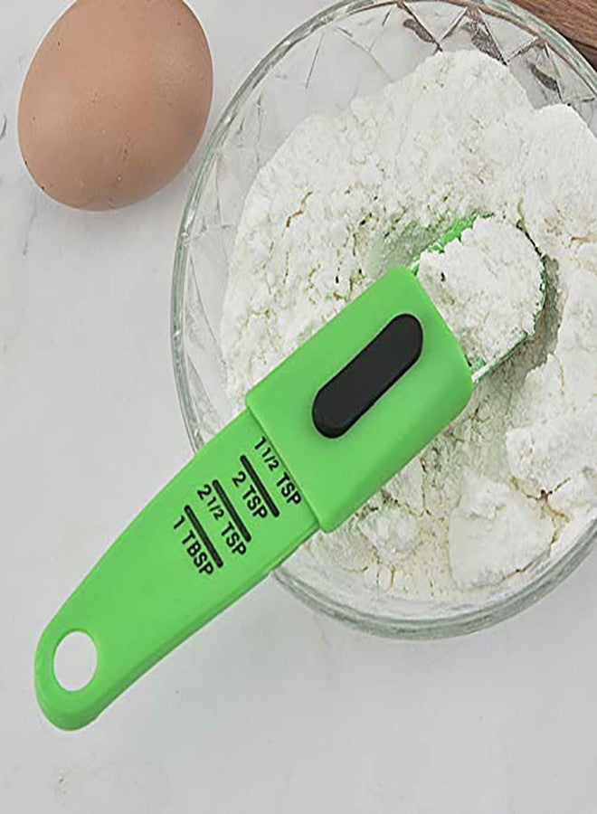 Nicedony 2 PCS Adjustable Measuring Spoon Set,Adjustable from 1/2 Teaspoon to 1， Measuring Dry/Liquid Ingredients,Metering Spoon for Baking,Cooking,Powder (blue) - Image 3