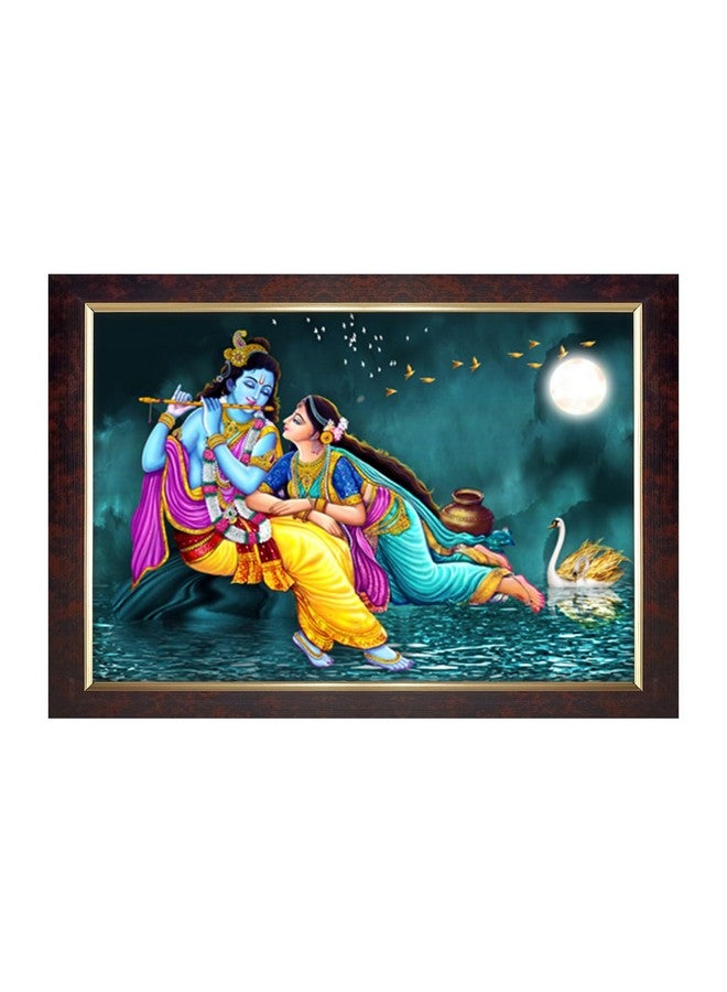 Dharvika Innovations Dharvika Innovations Radha Krishna Photo Frame Big Size Home Decoration with Sparkle Coated Lamination (14x20 Inch) - 20526 - Image 1