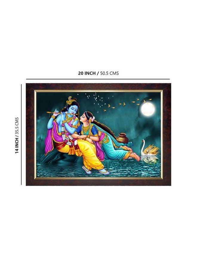 Dharvika Innovations Dharvika Innovations Radha Krishna Photo Frame Big Size Home Decoration with Sparkle Coated Lamination (14x20 Inch) - 20526 - Image 2