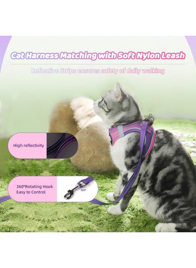 كيوكيو بيتس مجموعة حزام ومقود للقطط من QQPETS للمشي ومقاومة للهروب، سترة آمنة قابلة للتعديل للقطط مع شرائط عاكسة، سهلة التحكم، سترة خفيفة الوزن من شبكة ناعمة... - Image 4