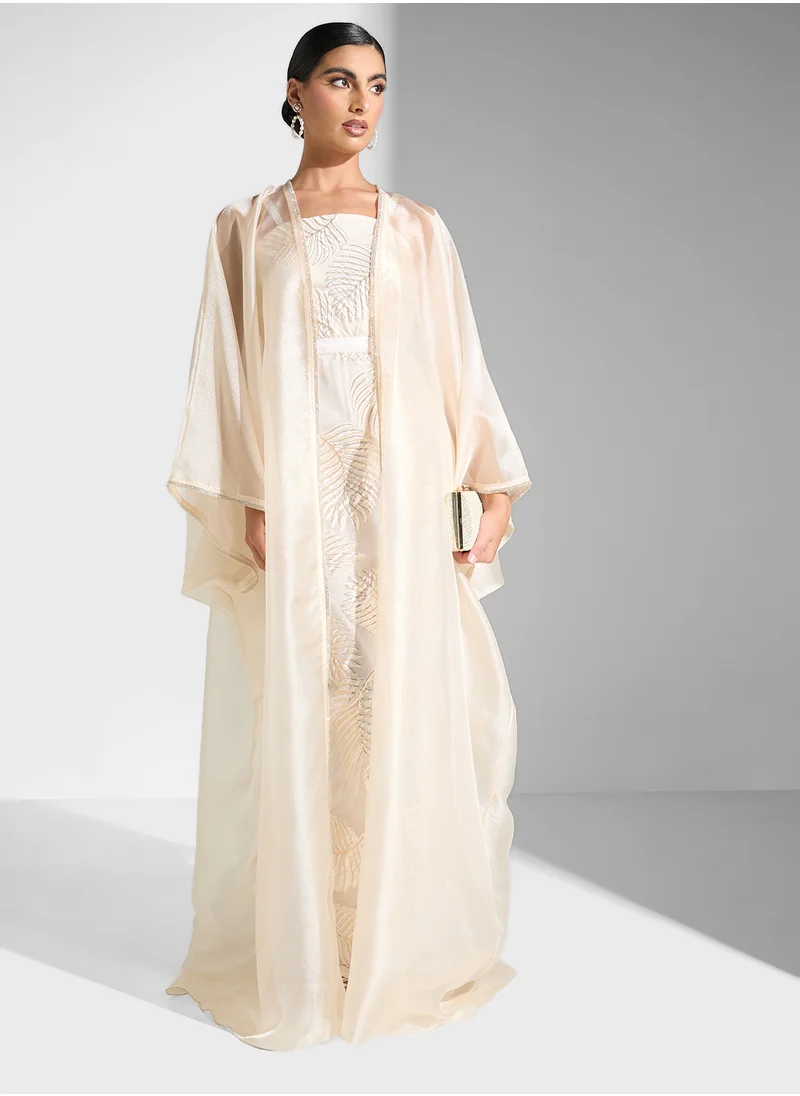 Golden Apple 2PCS Set Belted Abaya