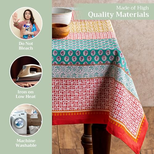 Maison d' Hermine Table Cloth Rectangle Table 100% Cotton 54 x 72 Inches Tablecloth Reusable Decorative Everyday Use for Dining Room, Farmhouse, Home, Party, Festive & Wedding Spring Summer - Provence - Image 3