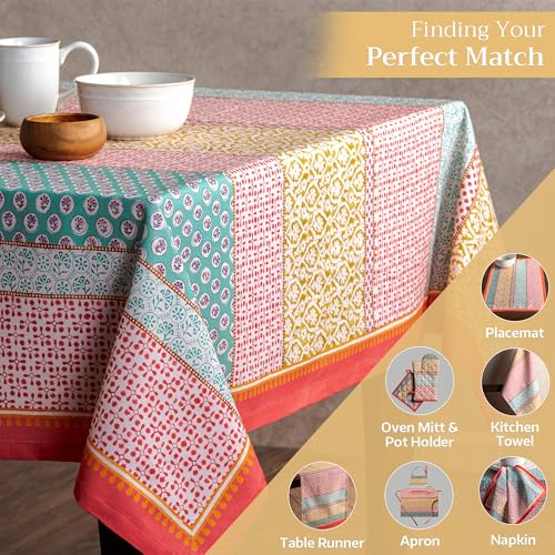 Maison d' Hermine Table Cloth Rectangle Table 100% Cotton 54 x 72 Inches Tablecloth Reusable Decorative Everyday Use for Dining Room, Farmhouse, Home, Party, Festive & Wedding Spring Summer - Provence - Image 5