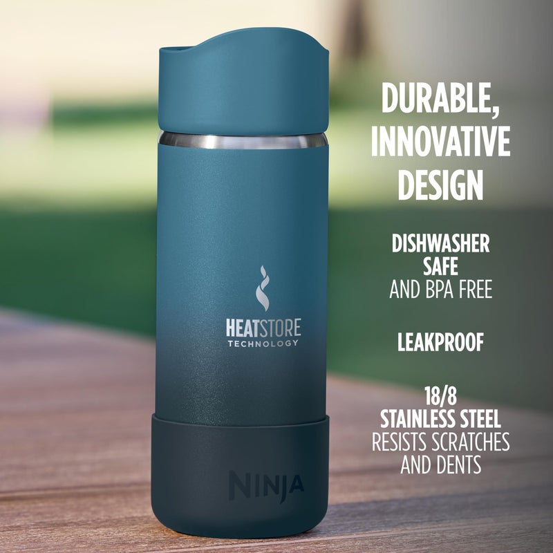 Ninja  Travel Mug  Sip Perfect 16oz  Brings Hot Drinks to Sippable Temperature in Minutes  Stainless Steel  Leak Proof  Dishwasher Safe  Metal  Insulated Tumbler  Ocean Blue  DW1603OB - Image 5