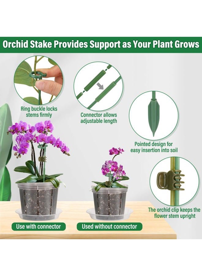 Tetutor 12 Pack Plastic Orchid Pots with Holes, 4, 5, 6 Inch Clear Orchid Pots for Repotting with Saucers Drainage and Plant Stakes, Large Small Breathable Orchids Planter Plant Pot - Image 5