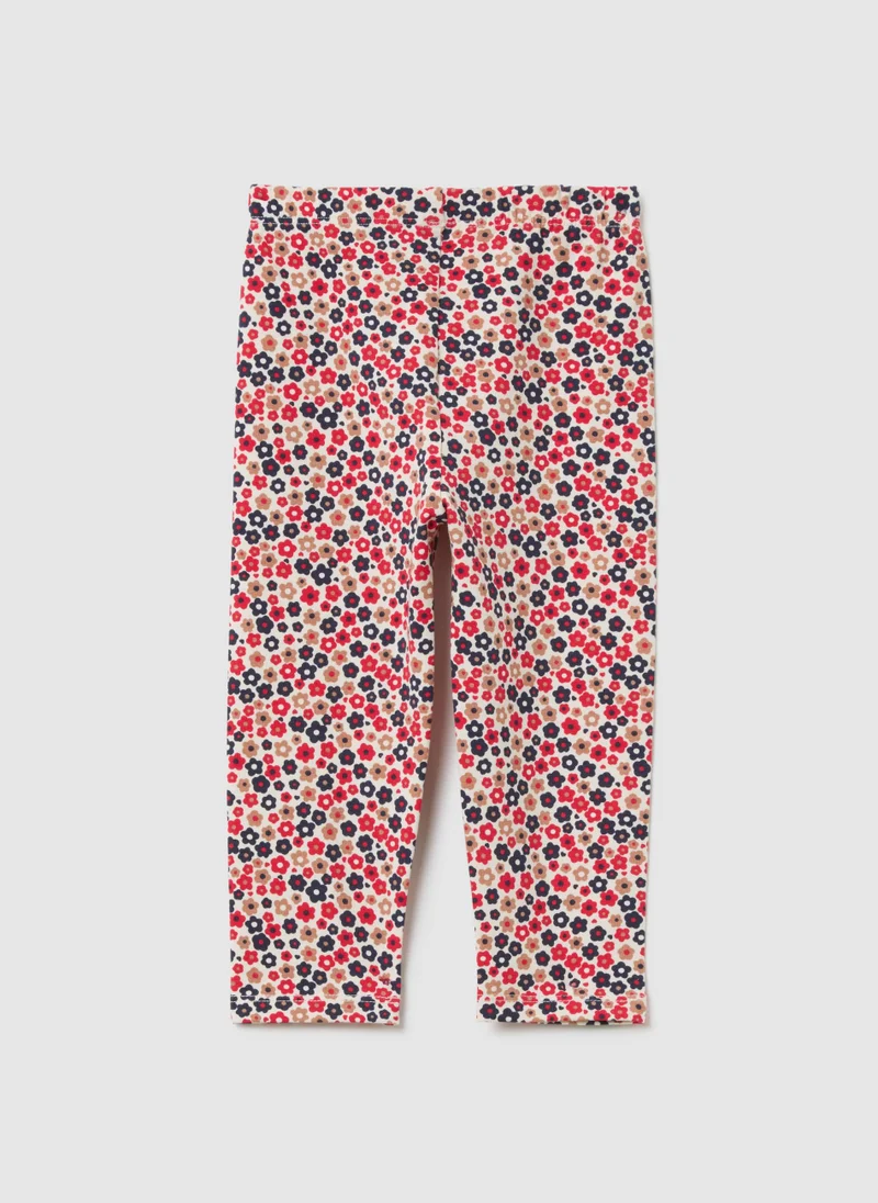 Ovs GIRLS' MULTICOLOUR COTTON SKINNY FIT LEGGINGS