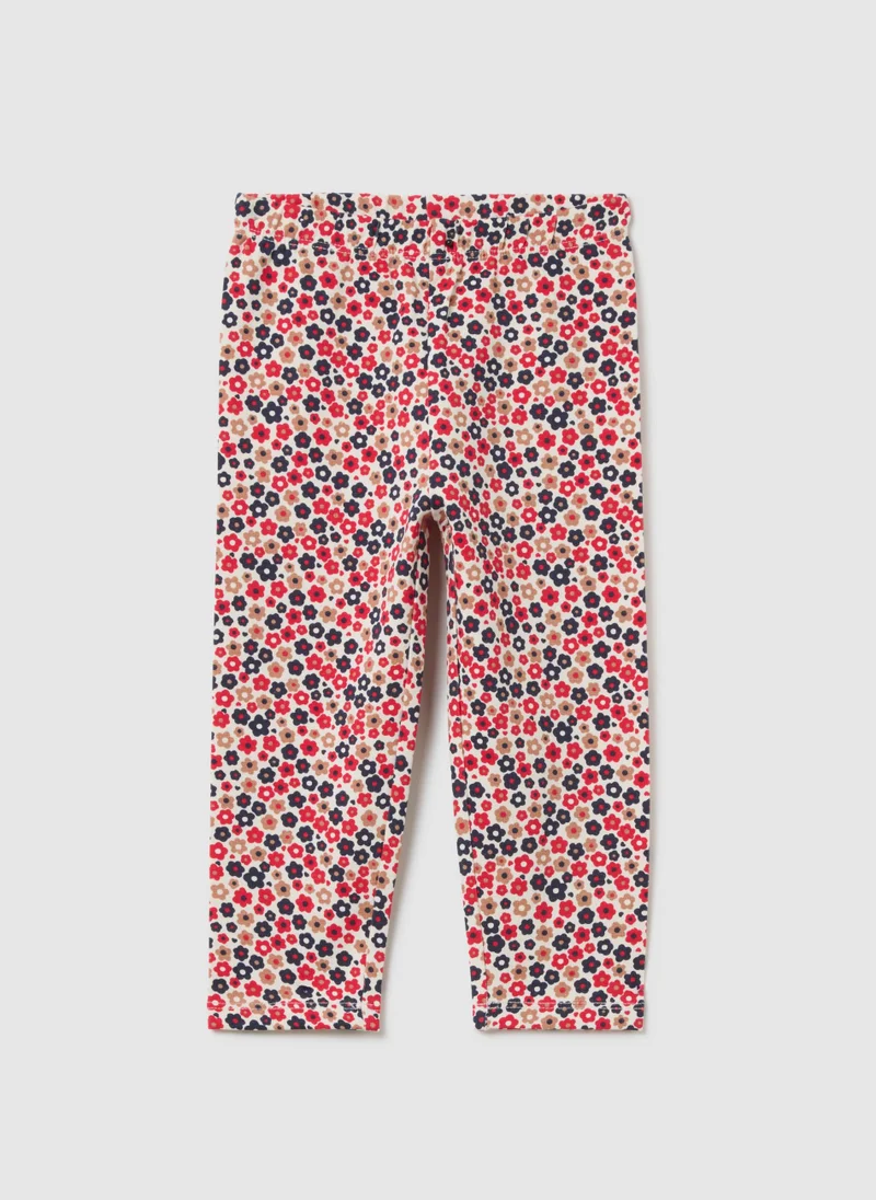 Ovs GIRLS' MULTICOLOUR COTTON SKINNY FIT LEGGINGS