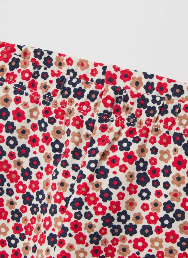 Ovs GIRLS' MULTICOLOUR COTTON SKINNY FIT LEGGINGS