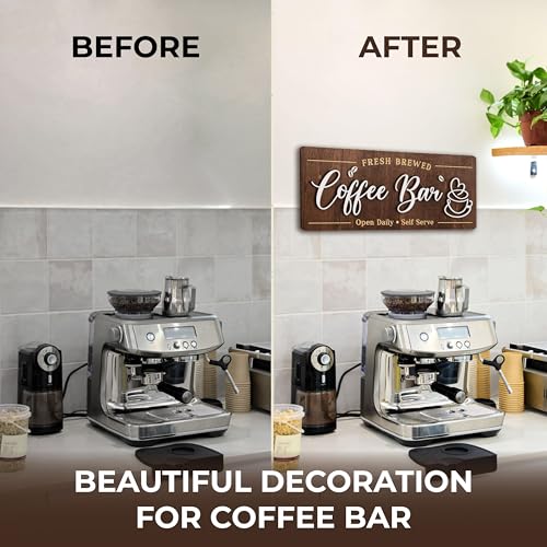 Woodamore Coffee Bar Signs for Wall Decor - Vintage Coffee Signs for Cafe Station Accessories, Small Farmhouse Cafe Sign for Kitchen Decorations - Image 3