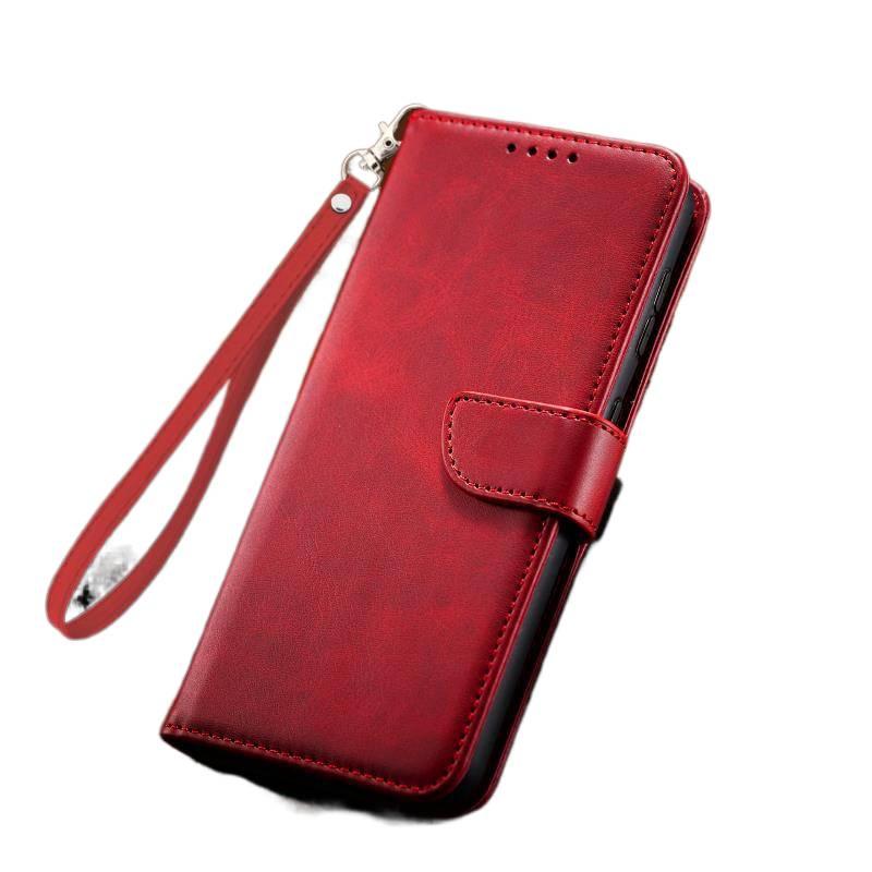MS غطاء واقي لـ Redmi Note 14 مع غطاء كامل قابل للطي وحماية من السقوط مع مقاوم للصدمات مع ملمس جلد بقري مع تغطية كاملة باللون أحمر باللون الأحمر - Image 1