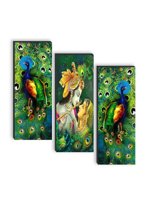 SAF paintings set of 3 Lord Radha krishna UV textured self adeshive wall painting for home decoration SANF-SJ198 - Image 1