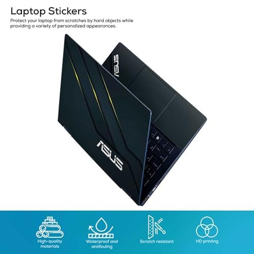 Inkykart Pattern A6 Top+Wrist Pad Vinyl Laptop Skin/Sticker/Cover for 14 Inches Laptops Laminated-Removable-HD Quality Compatible for Asus (13.8x9.6 Inches) - Image 2