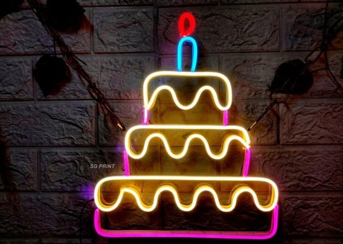 CAKE NEON SIGN LED BLUE WARM WHITE NEON LIGHTS FOR WALL DECOR LIGHT UP SIGNS FOR BAKERY DESSERT SHOP CAKE SHOP RESTURANT BAR CAFE CANDYLAND PARTY DECORATIONS12X18