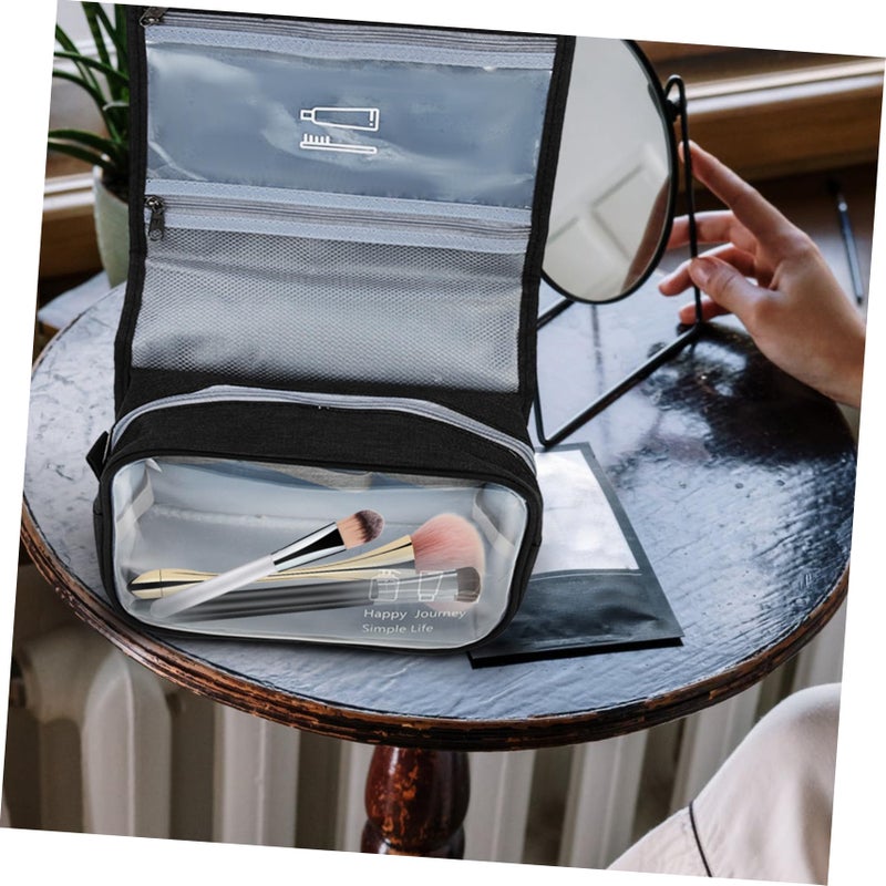 Large Portable Folding Toiletry Bag For Travel Cosmetics Essentials Gym Camping - Image 3