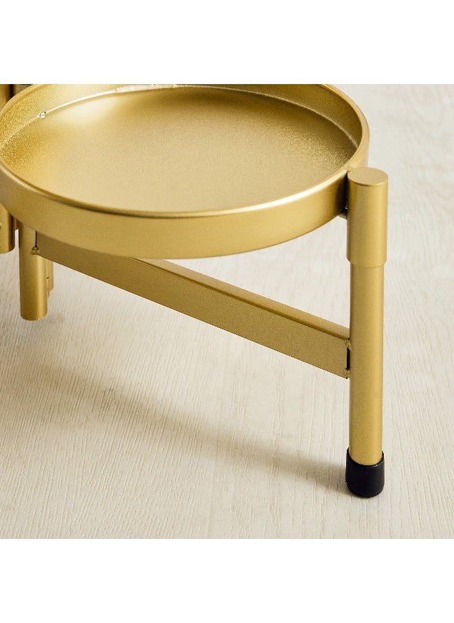 Vista Metal Modern 5-Tier Foldable Planter Stand - 49x49x79.5 cm