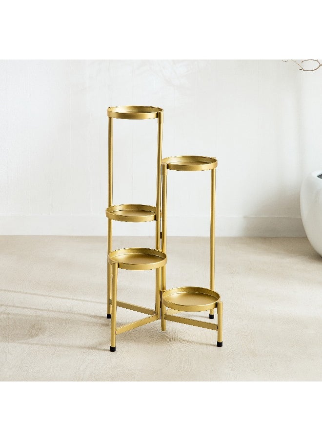 Vista Metal Modern 5-Tier Foldable Planter Stand - 49x49x79.5 cm