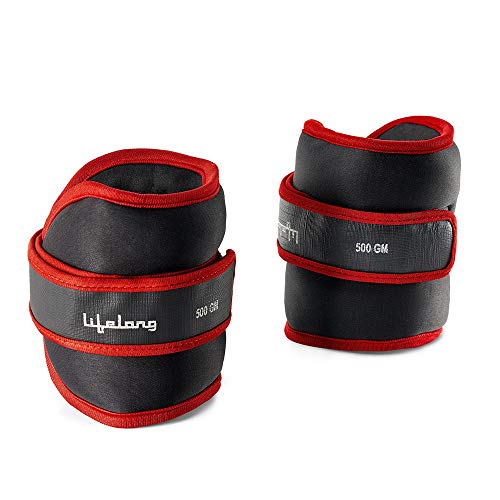 Lifelong Adjustable Ankle Weight for Running, Jogging, Cycling, Sand Filled, for Both Men and Women, 0.5 Kg and 1 Kg (Pair) - Image 1
