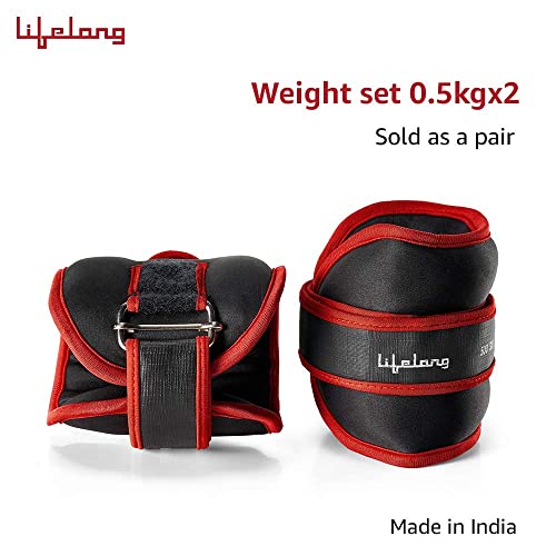 Lifelong Adjustable Ankle Weight for Running, Jogging, Cycling, Sand Filled, for Both Men and Women, 0.5 Kg and 1 Kg (Pair) - Image 3