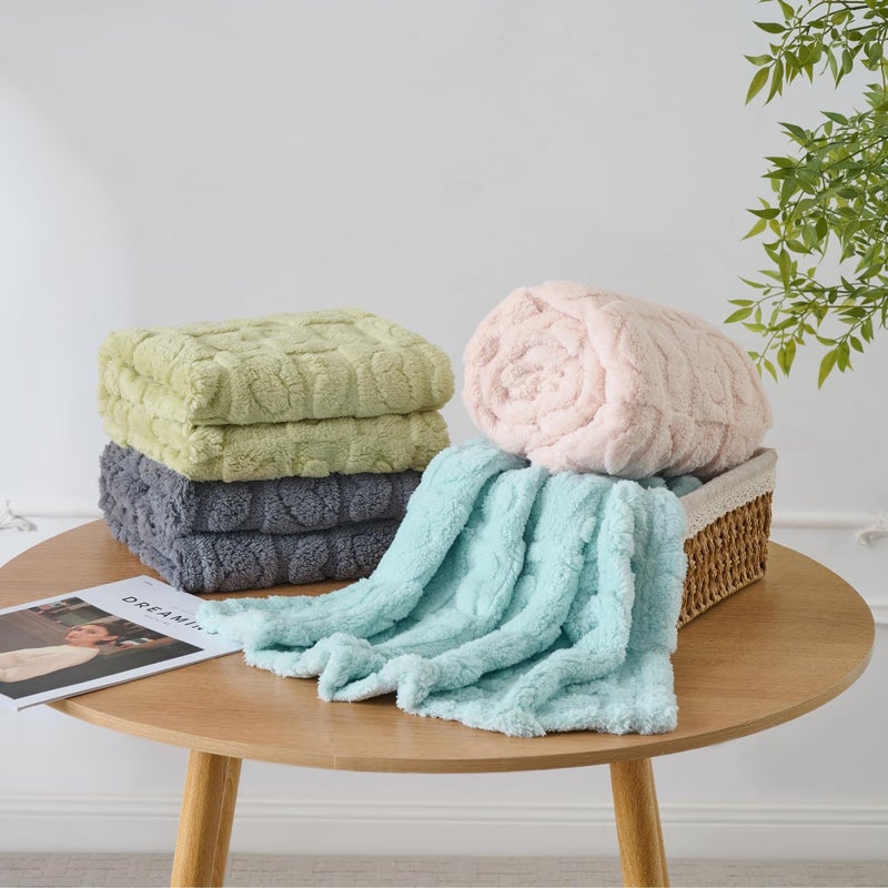 Yagle Mate 4 Pcs Baby Blankets for Boys Soft Toddler Small Blanket for Daycare, Fleece Kid Mini Blanket for Crib Baby Shower, 30 X 40, Blue Green White Grey - Image 5