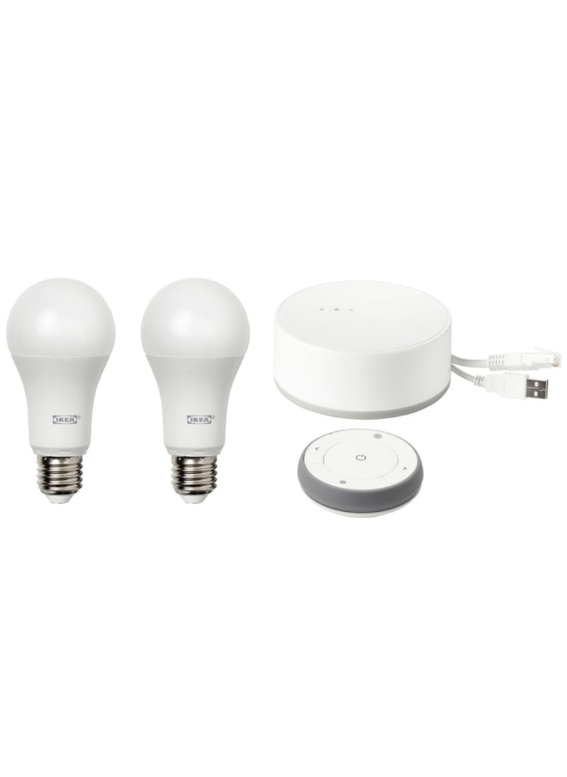 Generic - Illuminate Your Space: IKEA TRÅDFRI LED Smart Lighting Kit - 2 Bulbs, Remote, Hub Included - Image 1