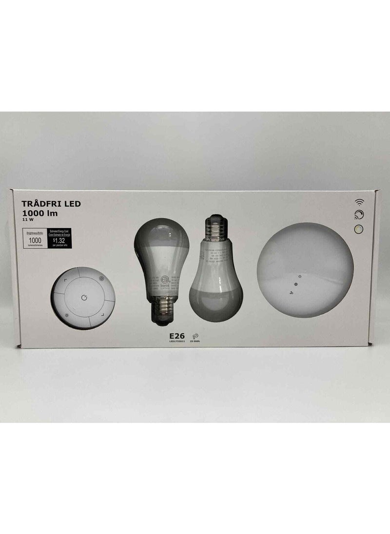 Generic - Illuminate Your Space: IKEA TRÅDFRI LED Smart Lighting Kit - 2 Bulbs, Remote, Hub Included - Image 1